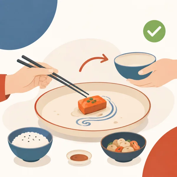 Always leave some food in the dish for others — don't take the last piece without offering